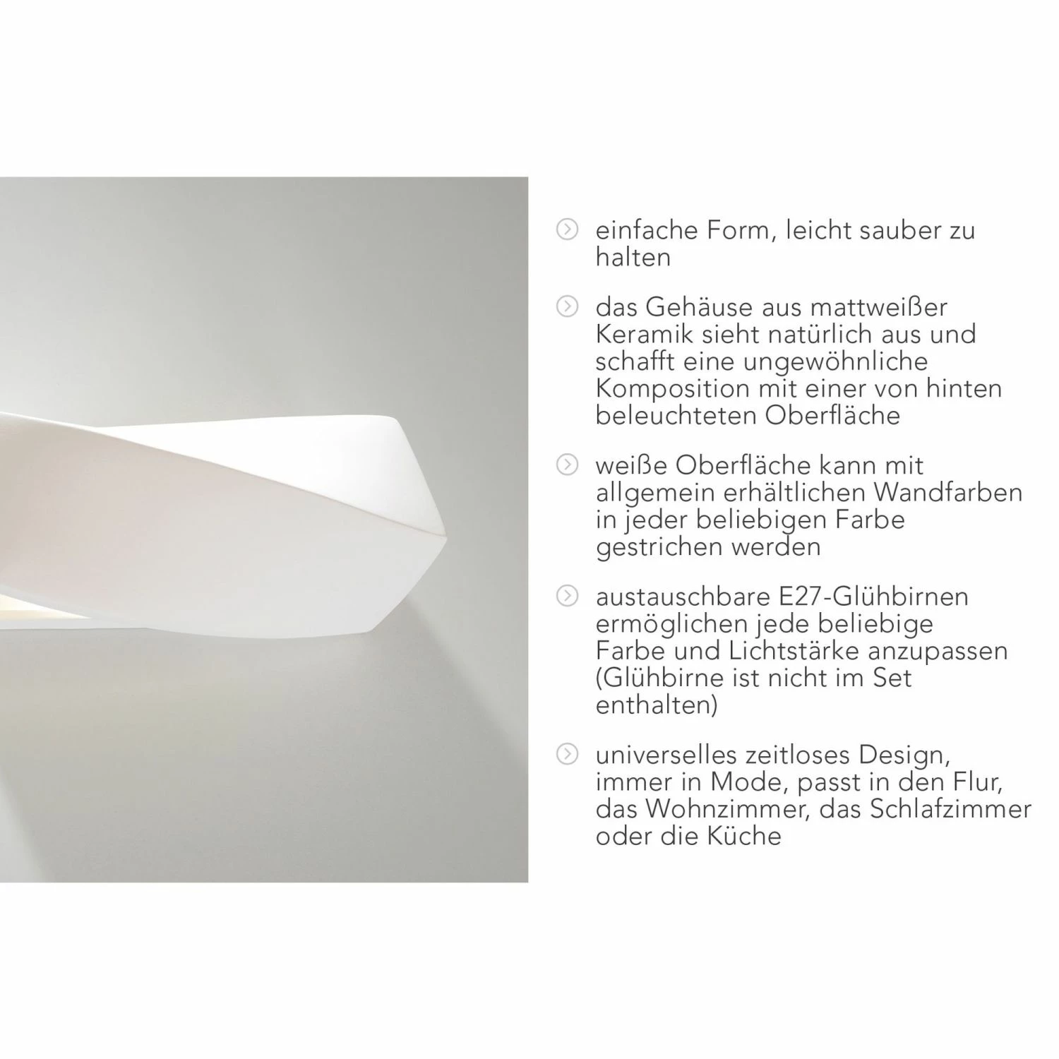 Sollux Up- and Downlight E27 Wandleuchte leicht gedrehtes Rechteck Wandlampe in 4 Varianten erhältlich 5 Sollux Up- and Downlight E27 Wandleuchte leicht gedrehtes Rechteck Wandlampe in 4 Varianten erhältlich – Bild 5