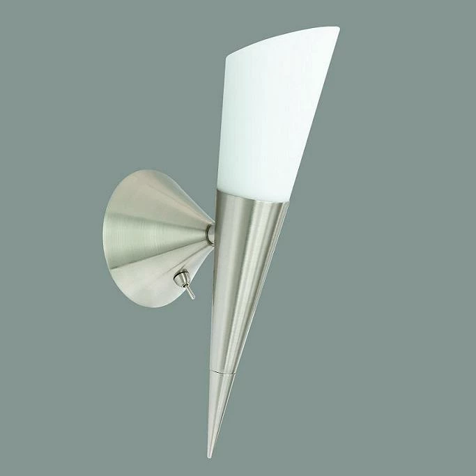 LHG Lights Wandfackel in Nickel matt mit weißem Glas inklusive 4W E14 LED Kerze 1 LHG Lights Wandfackel in Nickel matt mit weißem Glas inklusive 4W E14 LED Kerze