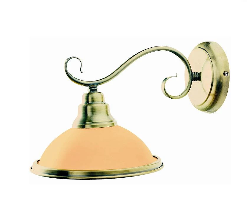 LHG Lights Wandleuchte in Altmessing mit Glasschirm in Amber - inklusive Leuchtmittel E27 60Watt 1 LHG Lights Wandleuchte in Altmessing mit Glasschirm in Amber - inklusive Leuchtmittel E27 60Watt