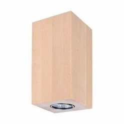 Spot-Light Wandleuchte aus Holz in 3 Varianten, Up- & Downlight eckig, GU10, 2-flammig