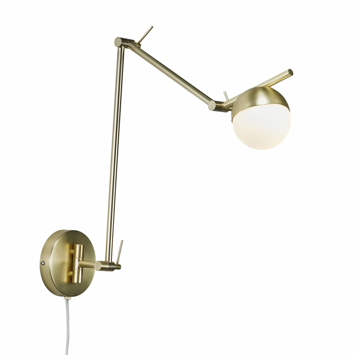 Nordlux Wandleuchte aus Glas satiniert skandinavische Wandlampe messingfarbig mit Schalter ø 10 cm ,G9 exclusive 2 Nordlux Wandleuchte aus Glas satiniert skandinavische Wandlampe messingfarbig mit Schalter ø 10 cm ,G9 exclusive – Bild 2