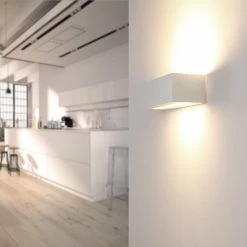 Cleoni Wandleuchte aus Holz, Eiche weiß, Lichtaustritt oben und unten -Wandleuchten Verkaufsladen wandleuchte aus holzeiche wei 1276082 cleoni 8814a1211