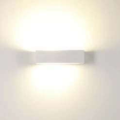 Cleoni Wandleuchte aus Holz, Eiche weiß, Lichtaustritt oben und unten