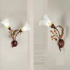 LAM Wandleuchte in Braun/Gold