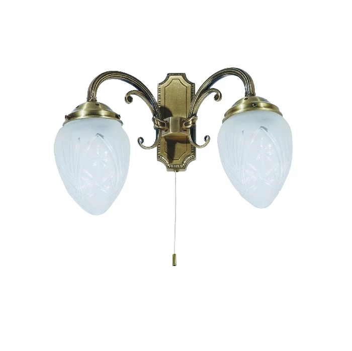 Rabalux Wandleuchte bronzefarbend mit geschliffenem Glas 2 flammig 1 Rabalux Wandleuchte bronzefarbend mit geschliffenem Glas 2 flammig