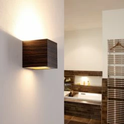 Cleoni Wandleuchte Caspe12 Zebrano dunkel Furnier