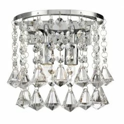 Searchlight Wandleuchte Dorchester 2-flg mit Kristallbehang Chrom