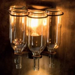 Robers Leuchten Wandleuchte Eisen-rostig mit 4 Glasflaschen