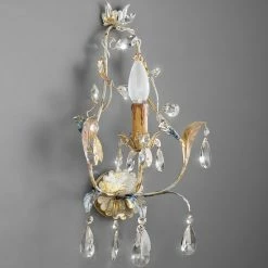 FERRO LUCE Wandleuchte Florentiner-Stil, 1-flg, Bleikristall- oder Glasbehang