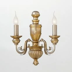Ideal Lux Wandleuchte handgearbeitet mit Blattgold veredelt