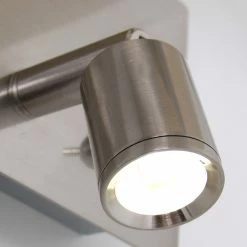 Steinhauer Wandleuchte inkl. beweglicher LED-Leselampe 3W, Hotel - Bettleuchte E27, mit Stoffschirm, silber beige, Kippschalter -Wandleuchten Verkaufsladen wandleuchte inklbeweglicher ledleselampe 3whotelbettleuchte 1472ST 5 steinhauer 1472st