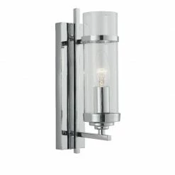 Searchlight Wandleuchte Kerzenhalter-Stil modern, aus Chrom und Glas