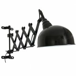 Steinhauer Wandleuchte klassisch, Scherenarm, schwarz, ausziehbar, LED geeignet, Retro