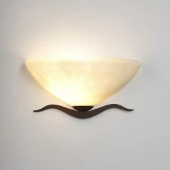 LAM Wandleuchte im Landhaus Stil - Made in Italy - Dunkelbraun - Scavo-Glas antik -Wandleuchten Verkaufsladen wandleuchte landhaus stilmade italydunkelbraunscavoglas 989713 lam 42801aghja2