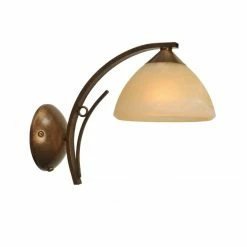 Masterlight Wandleuchte im Landhaussti - mit braunem Patina Finish, Glas amber