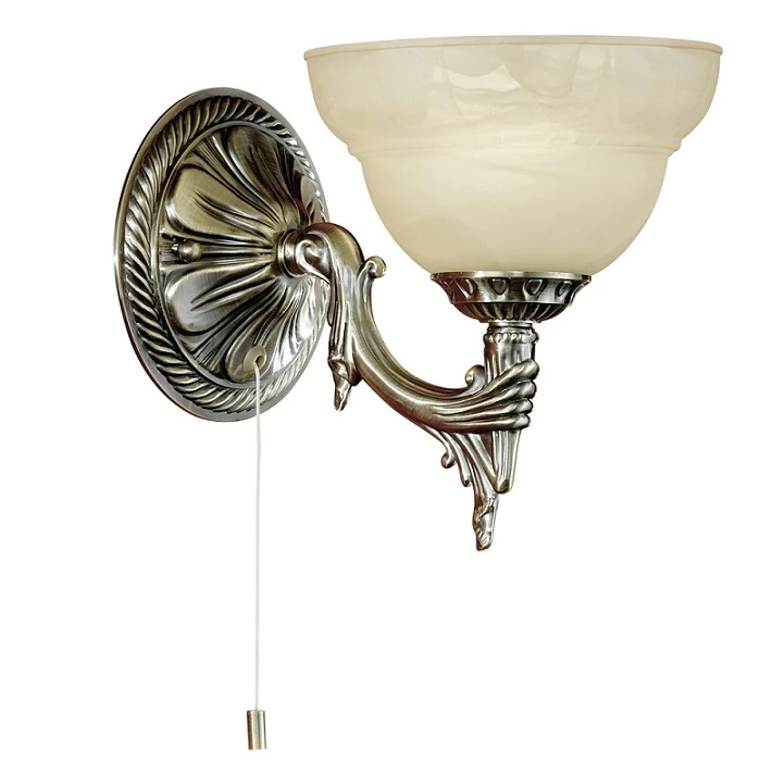 EGLO Wandleuchte Marbella mit Zugschalter, Alabasterglas 1 EGLO Wandleuchte Marbella mit Zugschalter, Alabasterglas