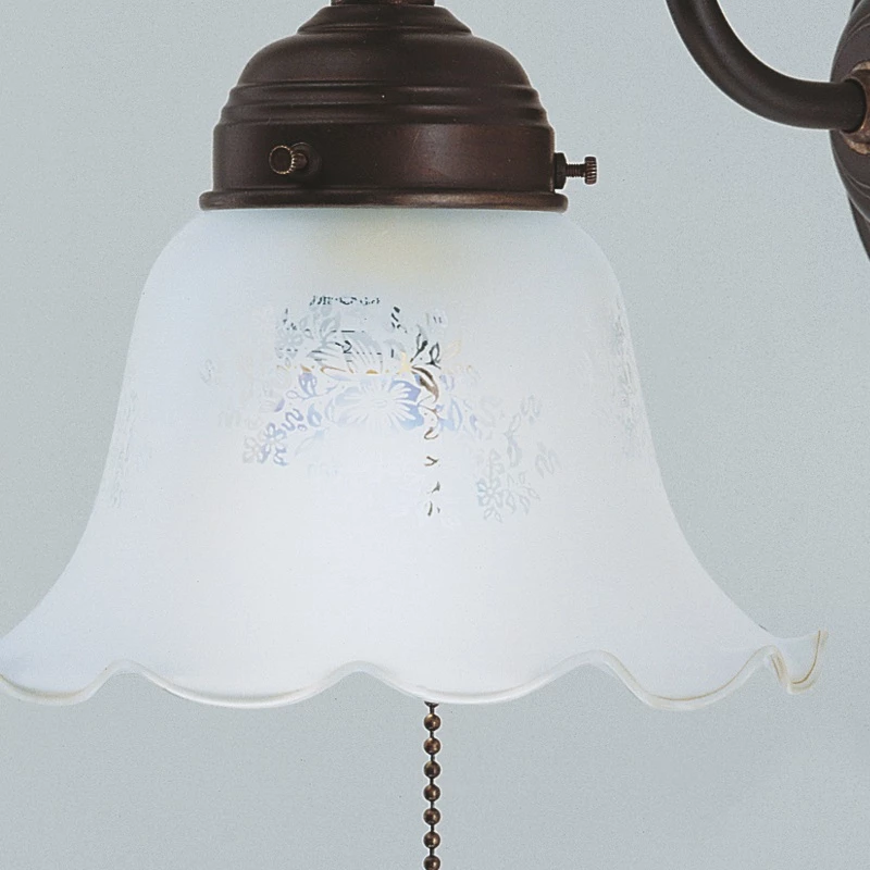 Berliner Messinglampen Wandleuchte in Messing-Antik mit geätztem Glasschirm Ø 17cm 2 Berliner Messinglampen Wandleuchte in Messing-Antik mit geätztem Glasschirm Ø 17cm – Bild 2