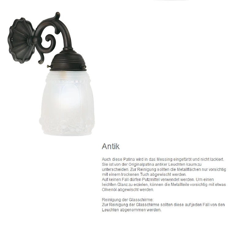 Berliner Messinglampen Wandleuchte in Messing-Antik mit glänzendem Opalglas Ø 11cm 4 Berliner Messinglampen Wandleuchte in Messing-Antik mit glänzendem Opalglas Ø 11cm – Bild 4