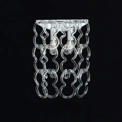 Ideal Lux Wandleuchte mit handgefertigtem Glasbehang, erweiterbar, groß 2 flammig, Breite 28cm