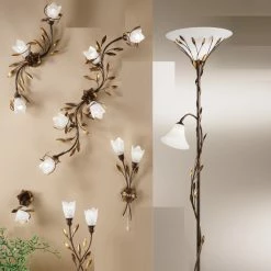 Hans Kögl Wandleuchte mit Opalglas und gold-patinierten Blättern -Wandleuchten Verkaufsladen wandleuchte mit opalglas und 107853 hanskgl 15114