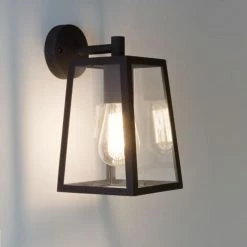 Illumina Astro Lighting Wandleuchte in Nickel poliert oder Schwarz, Klarglas, IP23 -Wandleuchten Verkaufsladen wandleuchte nickel poliert oder 917082 illuminaastrolighting