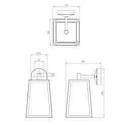 Illumina Astro Lighting Wandleuchte in Nickel poliert oder Schwarz, Klarglas, IP23 -Wandleuchten Verkaufsladen wandleuchte nickel poliert oder 917083 illuminaastrolighting