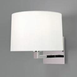 LHG Lights Wandleuchte in Nickel-poliert, Schirm rund Weiß