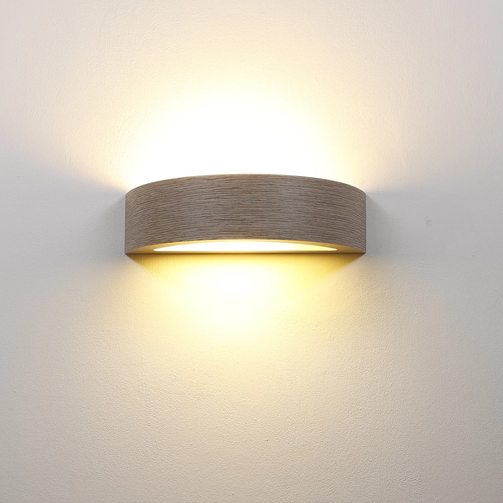 Cleoni Wandleuchte Nola K1 in Eiche grau 4 Cleoni Wandleuchte Nola K1 in Eiche grau – Bild 4