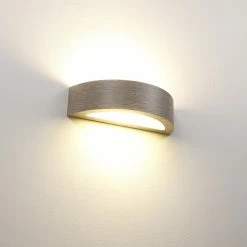 Cleoni Wandleuchte Nola K1 in Eiche grau