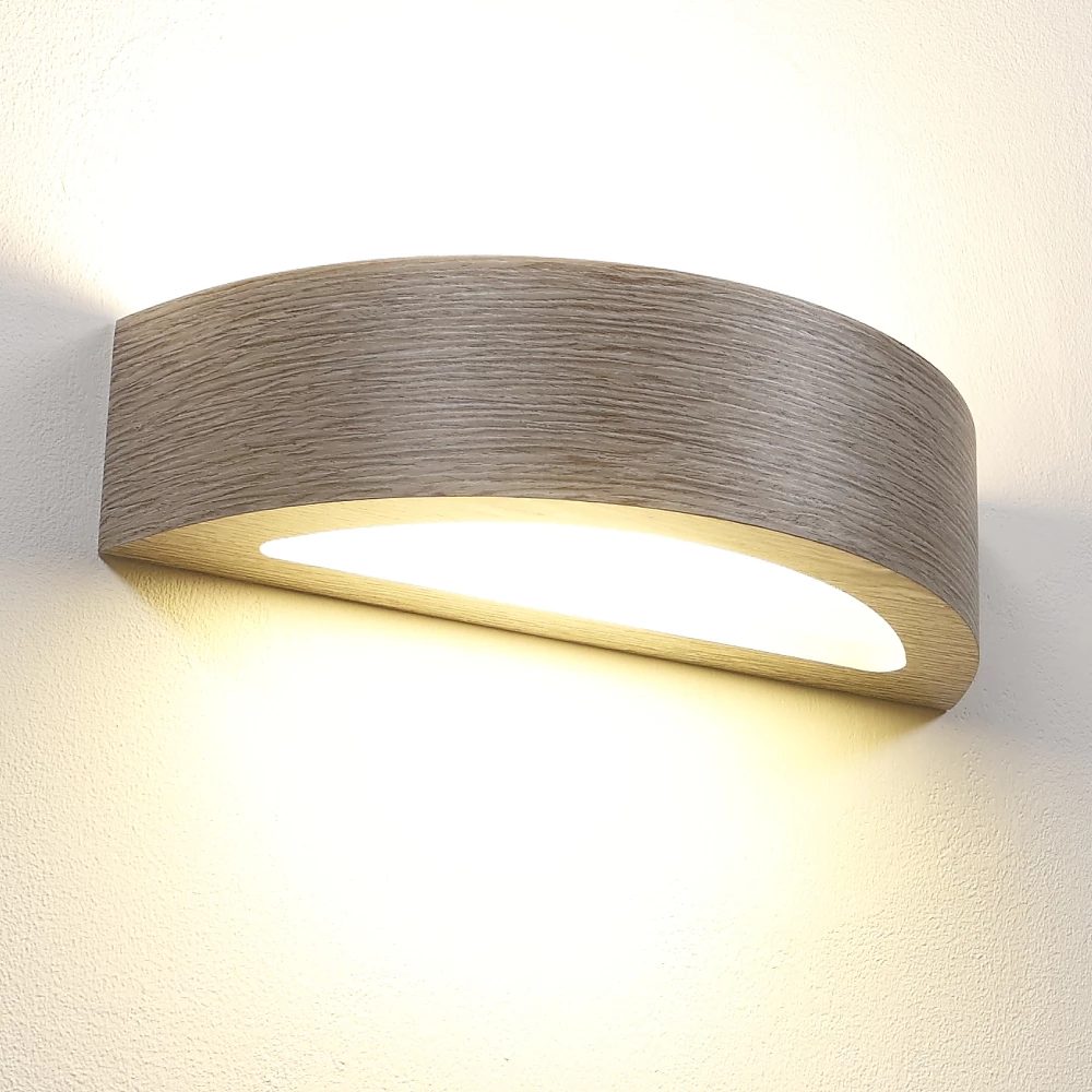 Cleoni Wandleuchte Nola K1 in Eiche grau 5 Cleoni Wandleuchte Nola K1 in Eiche grau – Bild 5