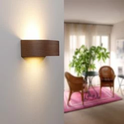 Cleoni Wandleuchte Nola K1 in Nussbaum dunkel -Wandleuchten Verkaufsladen wandleuchte nola nussbaum dunkel 1281552 cleoni 3500k1e209
