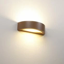 Cleoni Wandleuchte Nola K1 in Nussbaum dunkel