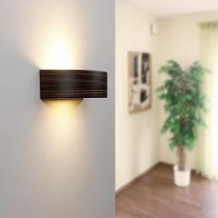 Cleoni Wandleuchte Nola K1 in Zebrano dunkel -Wandleuchten Verkaufsladen wandleuchte nola zebrano dunkel 1281562 cleoni 3500k1e206