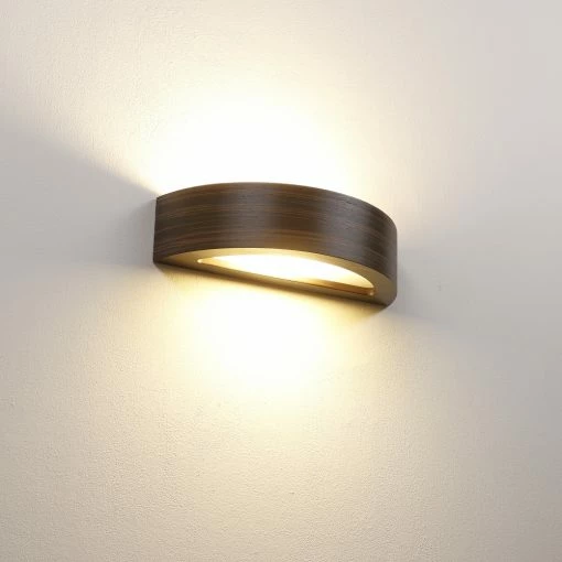 Cleoni Wandleuchte Nola K1 in Zebrano dunkel -Wandleuchten Verkaufsladen wandleuchte nola zebrano dunkel 1281564 cleoni 3500k1e206