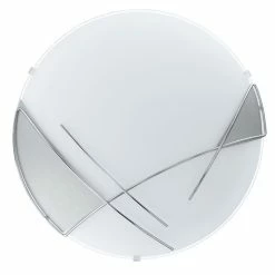 EGLO Wandleuchte in rund mit Glas satiniert/chrom