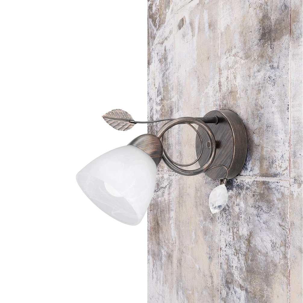 Trio Wandleuchte Traditio 1 flammig in weiß oder rost 1 Trio Wandleuchte Traditio 1 flammig in weiß oder rost