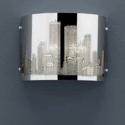 LHG Lights Wandleuchte Capital Edelstahl-Laser-Cut