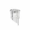 Ideal Lux Wandleuchte, chrom, Kristallstangen, H 45 cm, B 30cm, E14 LED geeignet