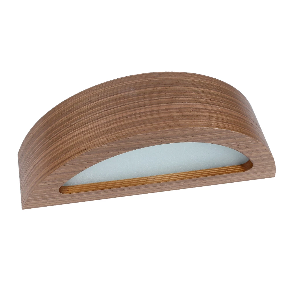 Cleoni Wandleuchte, Furnierholz, Eiche, indirektes Licht, Glasscheibe 2 Cleoni Wandleuchte, Furnierholz, Eiche, indirektes Licht, Glasscheibe – Bild 2