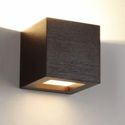 Cleoni Wandleuchte, Furnier, Wenge, quadratisch -Wandleuchten Verkaufsladen wandleuchtefurnierwengequadratisch 1276144 cleoni 8816a1204
