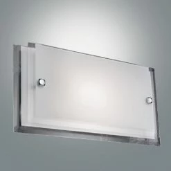 Fabas Wandleuchte, geschichtetes Glas eckig 35 x 18 cm