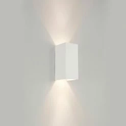 Illumina Astro Lighting Wandleuchte, Gips, eckig, weiß, indirekte Lichtverteilung, 21 cm hoch