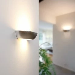 Cleoni Wandleuchte, Gips, Oberfläche in Kupfer oder Silber