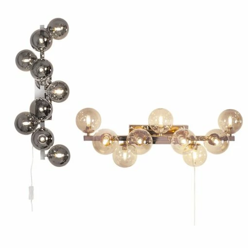 By Rydens Wandleuchte, Glas, mit Kabel, Kugeln, 60cm hoch, Rauchfarben o. Amber -Wandleuchten Verkaufsladen wandleuchteglasmit kabelkugeln60cm hochrauchfarben amber M140207 byrydens