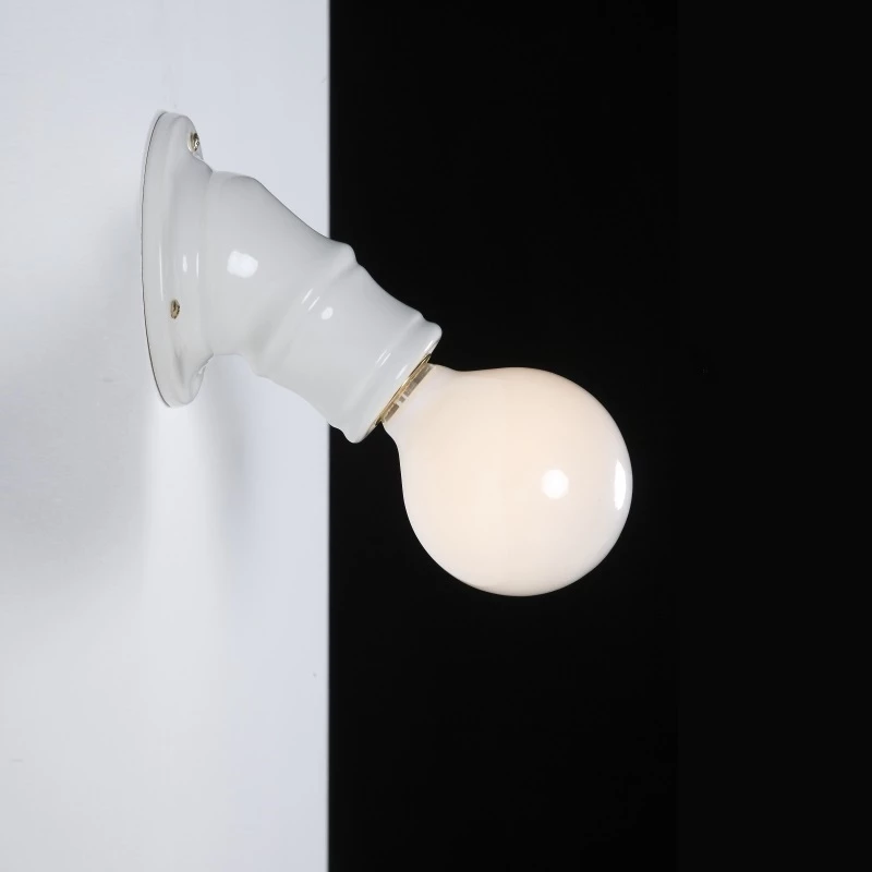 LHG Lights Wandleuchte, glänzende Keramik, Fassung E27 für LED Leuchtmittel 3 LHG Lights Wandleuchte, glänzende Keramik, Fassung E27 für LED Leuchtmittel – Bild 3