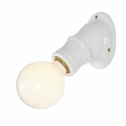 LHG Lights Wandleuchte, glänzende Keramik, Fassung E27 für LED Leuchtmittel