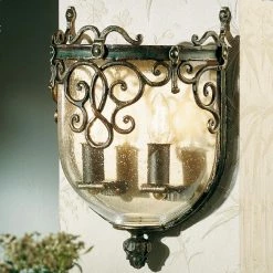 Robers Leuchten Wandleuchte-hochwertige Schmiedekunst - Blasglas