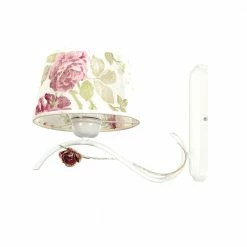 LHG Lights Wandleuchte, klassisch, weiß, inkl. 1x LED E27 4,5 W, Blumen, dimmbar