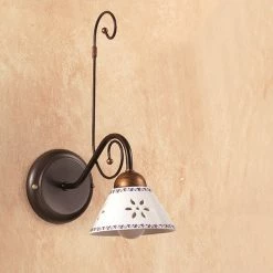 LHG Lights Mediterrane Wandleuchte - Keramikschirme - Metallkorpus - 1- oder 2-flammig