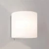 Illumina Astro Lighting Wandleuchte, rund, Glas weiß, schlicht, Direktschalter, LED einsetzbar